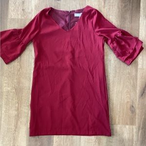 Red dress with flutter sleeve